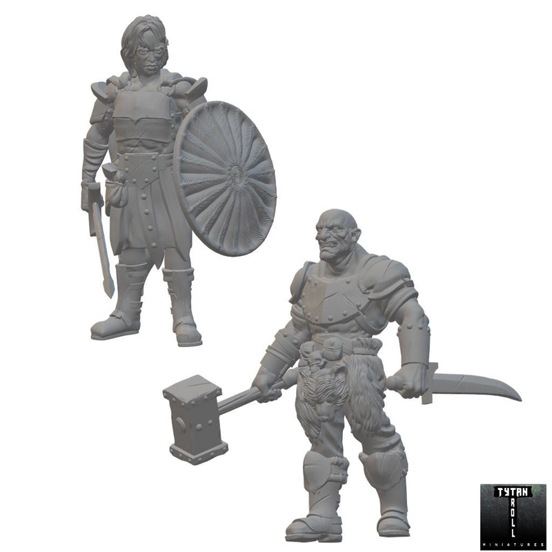 Goliath Fighters | BeaMini Unpainted RPG Miniatures - Bea DnD Games