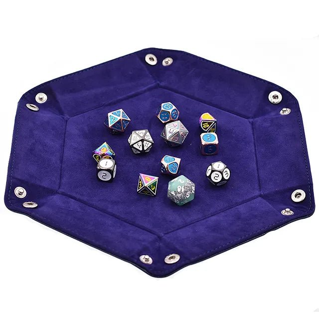 Hexagon Dice Tray - Dark Purple - Bea DnD Games