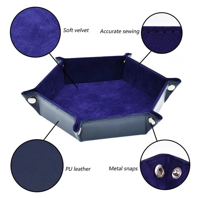 Hexagon Dice Tray - Dark Purple - Bea DnD Games