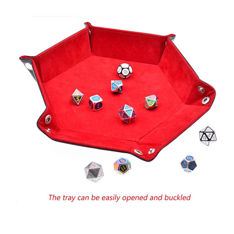 Hexagon Dice Tray - Red - Bea DnD Games