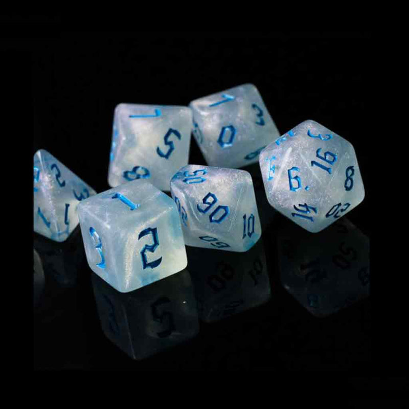 Odins Runes - 7 Piece Runic Polyhedral Dice Set + Dice Bag - Bea DnD Games