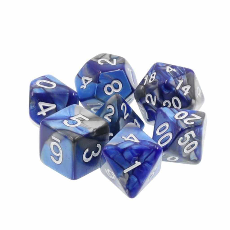 Shadow Forces - 7 Piece Polyhedral Dice Set + Dice Bag - Bea DnD Games