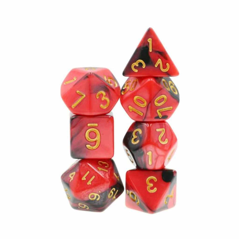 Shadow Heart - 7 Piece Polyhedral Dice Set + Dice Bag - Bea DnD Games