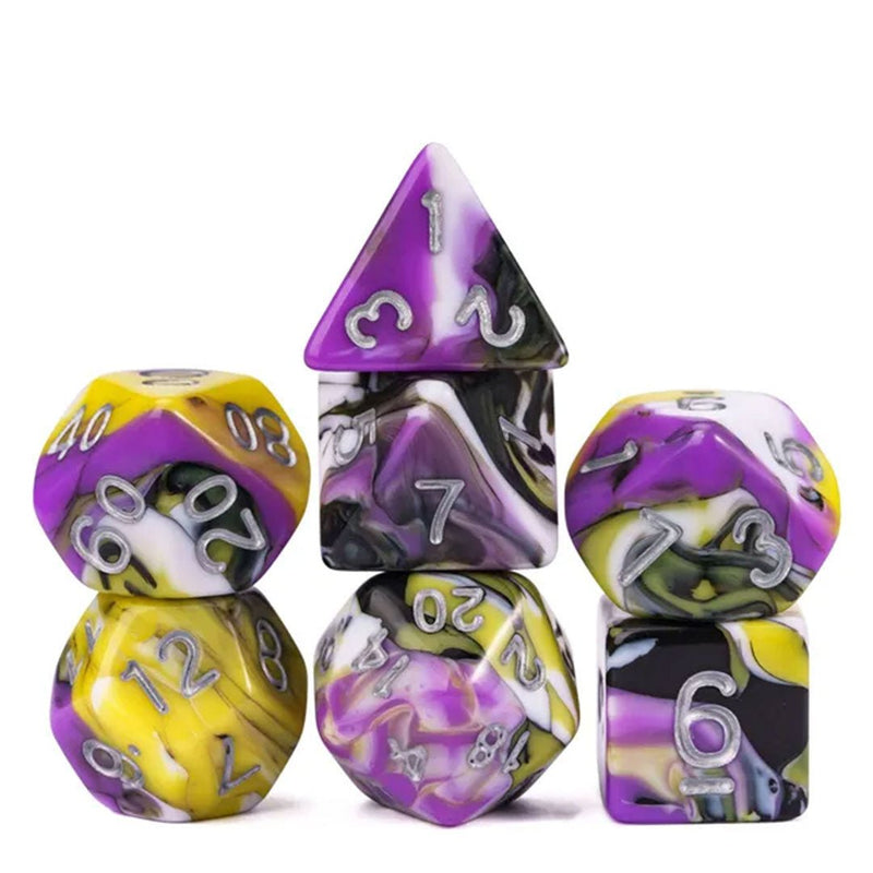 Shadowstrike - 7 Piece Polyhedral Dice Set + Dice Bag - Bea DnD Games