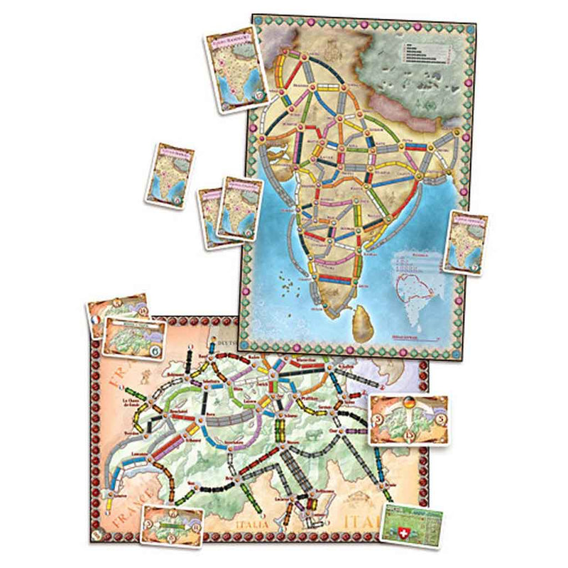 Ticket to Ride India and Switzerland Expansion - Bea DnD Games