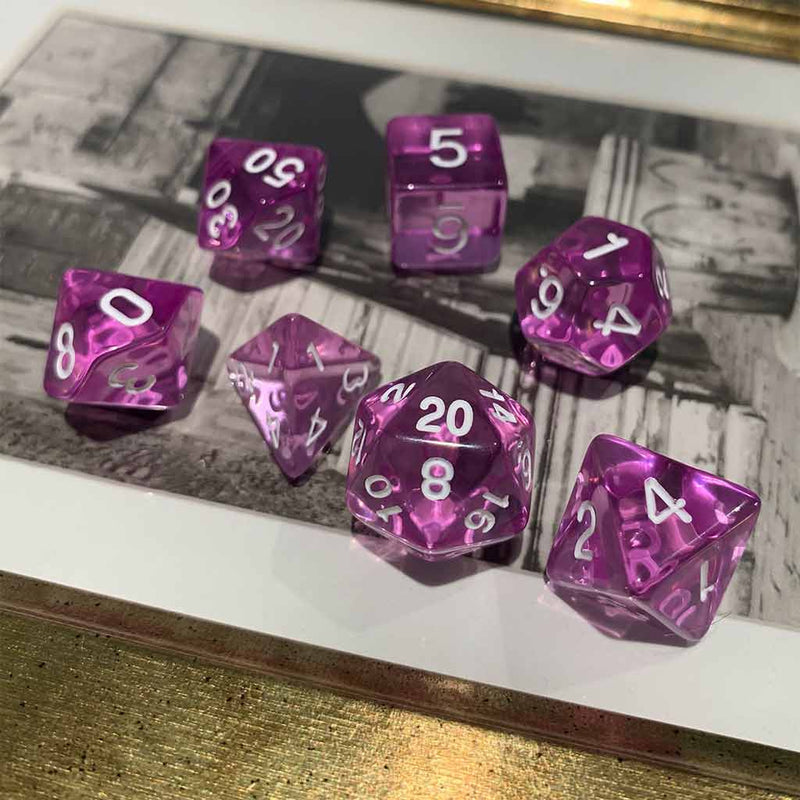 Warlocks Essence - 7 Piece Polyhedral Dice Set + Dice Bag - Bea DnD Games